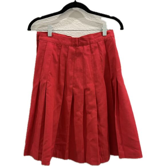 Michael K Company Dresses & Skirts - Vintage Michael K Company Red Pleated Skirt Size 8 USA Made Knee Length